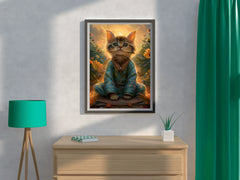 Cat Wearing Coat Animal Wall Art