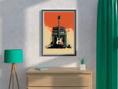 Radio Electric Guitar Wall Art