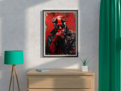 Painting of Hellboy Premium Wall Art