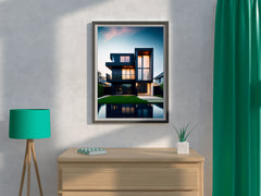 Brutalist Villa Architecture Wall Art