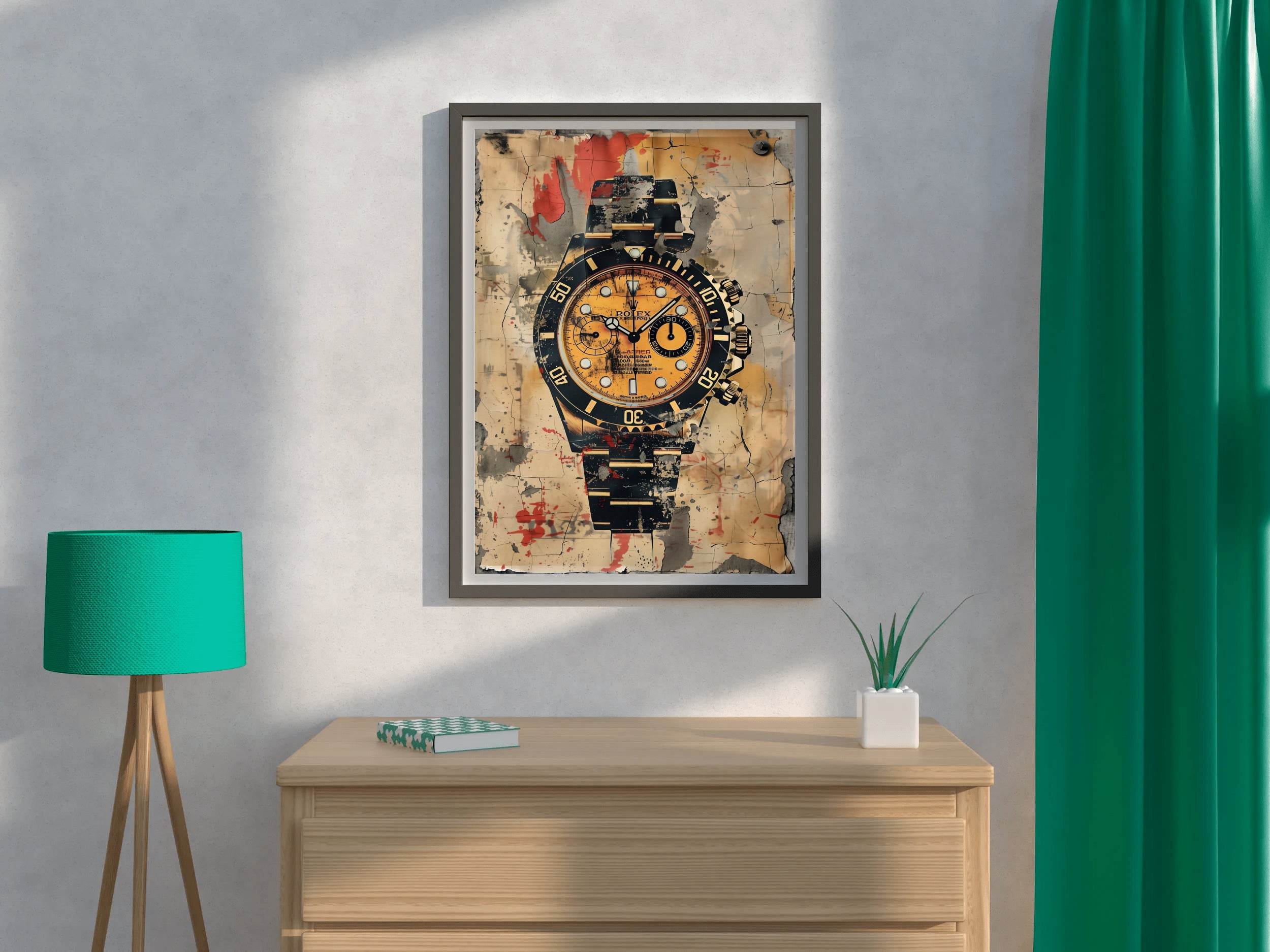 Watercolor Painting of Rolex Watch Wall Art - beink online art store