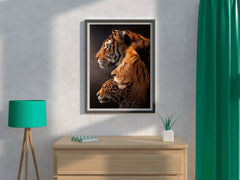 Tiger Lion Cheeta Face Picture Wall Art