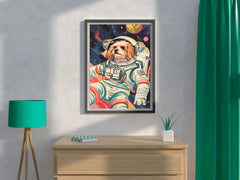 Bichon Frise Dog With a Futuristic Spacesuit Artwork - beink online art store