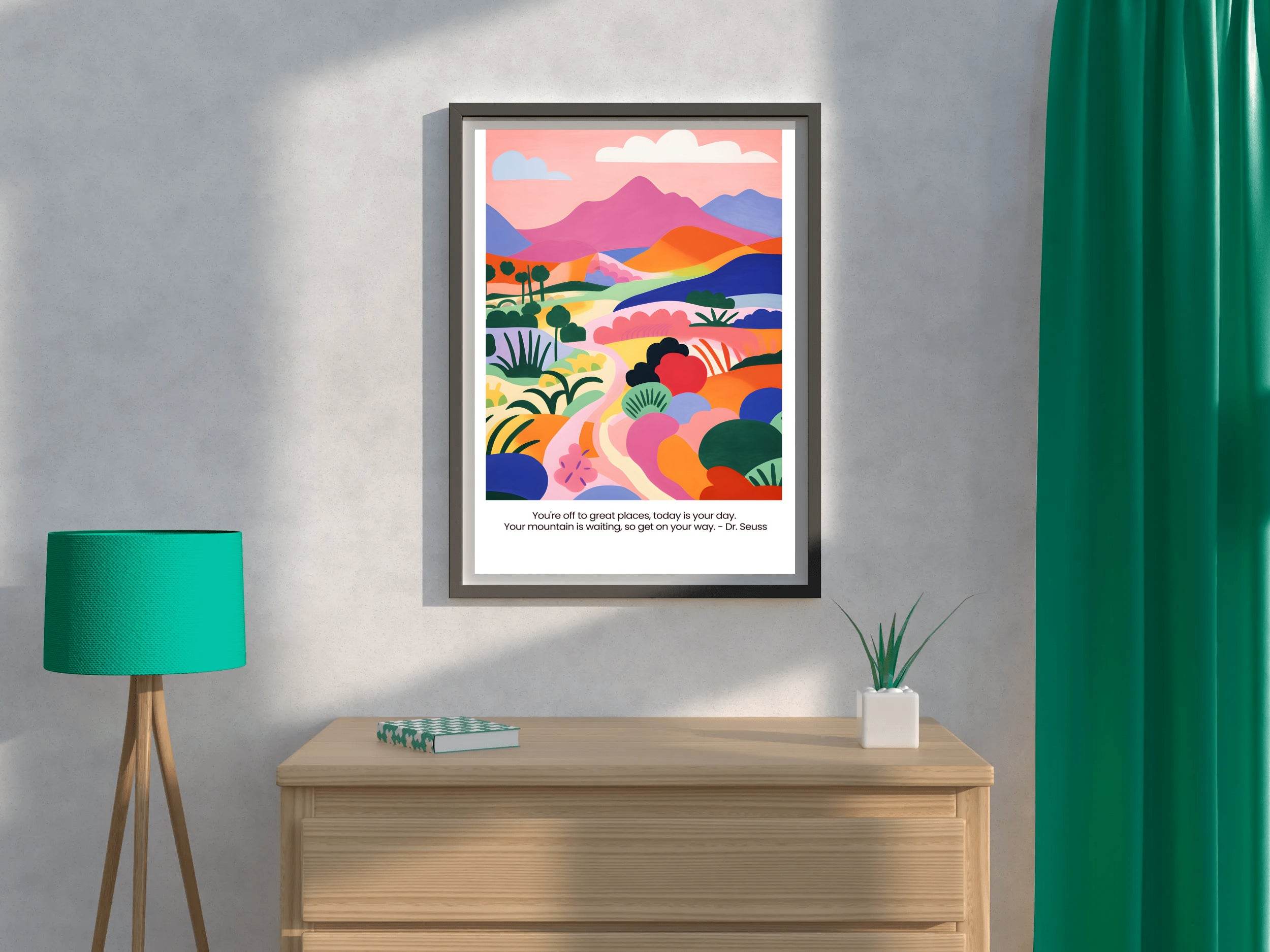 Colorful Painting of The Mountain Path Art - beink online art store