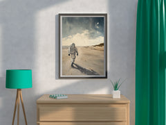 Walking Astronaut Painting Concept Art - beink online art store