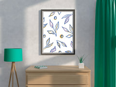 The Leaves of The Blue Boho Plant Wall Art