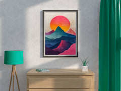 Oil Paint Rainbow Hills Modern Wall Art