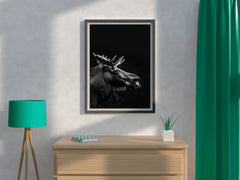 Alaska Moose Black & White Wall Art