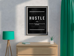 Hustle Verb Motivational Wall Art