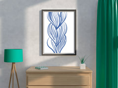 Blue Lines of Women's Hairstyles Wall Art