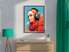 Modern Anime Hijab Girl  Wall  Art