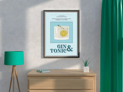 Lemon Gin And Tonic Cocktail Wall Art