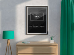 Grit Motivational Quote Wall Art