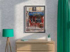 Oil Painting Of A Cafe Wall Art