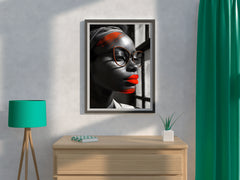 Cat Eye Glasses With Red Frame Wall Art