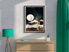 Desert Moonlit Modern Wall Art