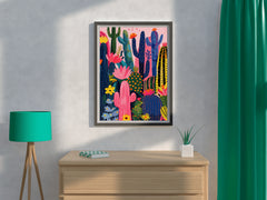 Colorful Cactus Garden Wall Art