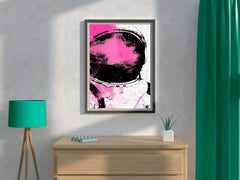 Astronaut Pink Minimalist Modern Abstract Wall Art - beink online art store