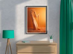 Harp With Flowers And Musical Notes Wall Art