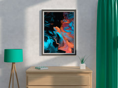 Dark Multicolor Oil Paint Abstract Wall Art