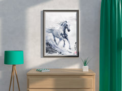 White Horse Runs Wall Art