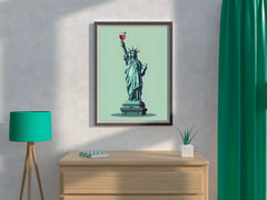 Statue of Liberty Holding Wine Wall Art