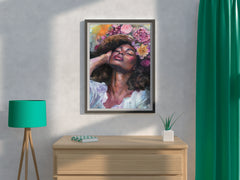 Elegant African Woman Canvas  Wall Art