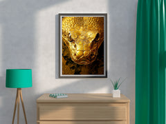 Golden Anaconda Snake Wall Art