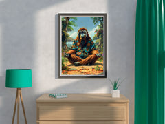 Digital Painting of an Ape Meditating Wall Art