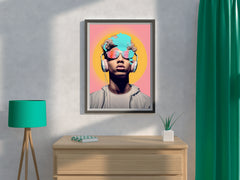 Hey DJ Headphones Wall Art