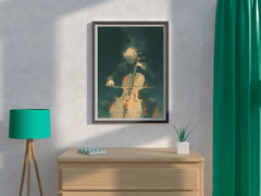 Christopher Lee Playing The Cello Wall Art