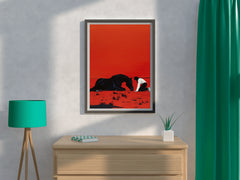 Black Horse Sitting Wall Art