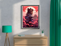 Samurai In Blossoms Anime Wall Art - beink online art store