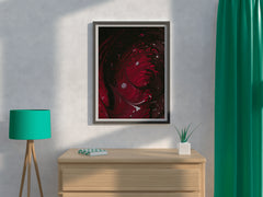 Swirling Red Print Abstract Wall Art