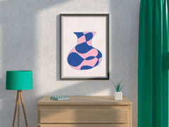 Pink And Blue Vase Wall Art