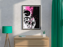 Astronaut Pink Minimalist Modern Abstract Wall Art - beink online art store