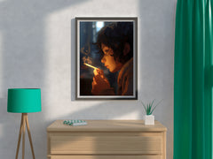 Anime Style Character With Cigarette  Wall Art