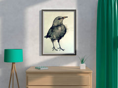 Black Bird - Watercolor Modern Wall Art - beink online art store