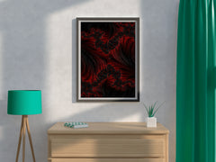 Dark Magnetic Waves Abstract Wall Art