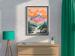 Sunset Serendipity in Mountains Wall Art