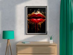 Oil Painting Of A Beautiful Woman's Lips