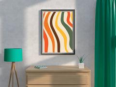 Painting Colored Wavy Lines Wall Art