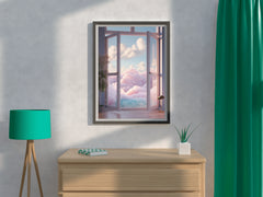 Room with window and surreal view Anime Wall  Art