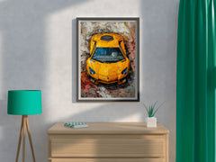 Yellow Lamborghini Wall Art