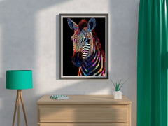 Painting of Zebra Face Animal Wall Art