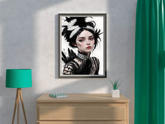 Lady with Feather Clothes Wall Art - beink online art store
