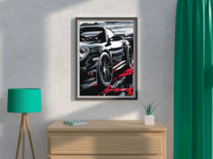 Black Porsche Carrera Canvas Wall Art