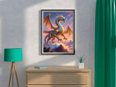 Flying Golden Dragon Animal Wall Art