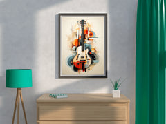 Guitar With Graphic Design Wall Art