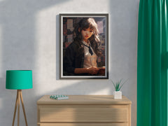 An Anime School Girl in Uniform  Wall  Art